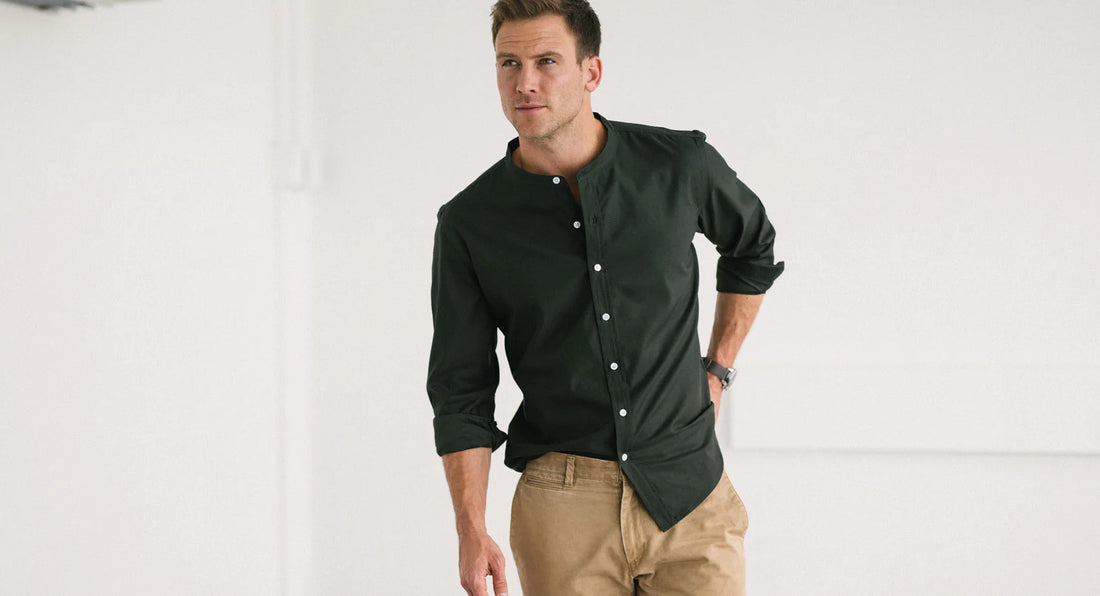 Casual vs. Formal: Banded Collar Shirts Unveiled.