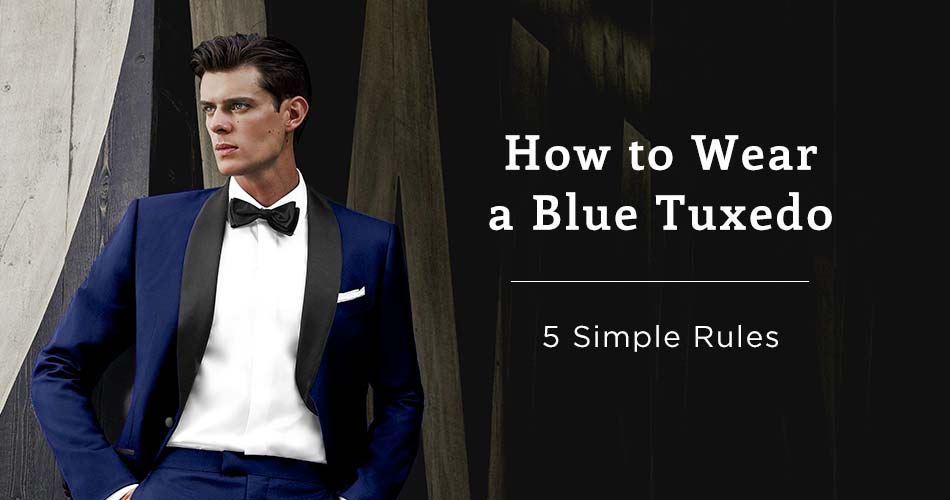 Are there specific guidelines for wearing a navy blue tuxedo?