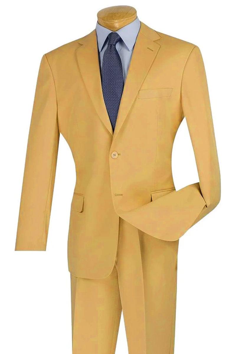 Apollo King Men's Wool-Feel 2-Button Modern Fit Suit - Camel - Elegant Mensattire