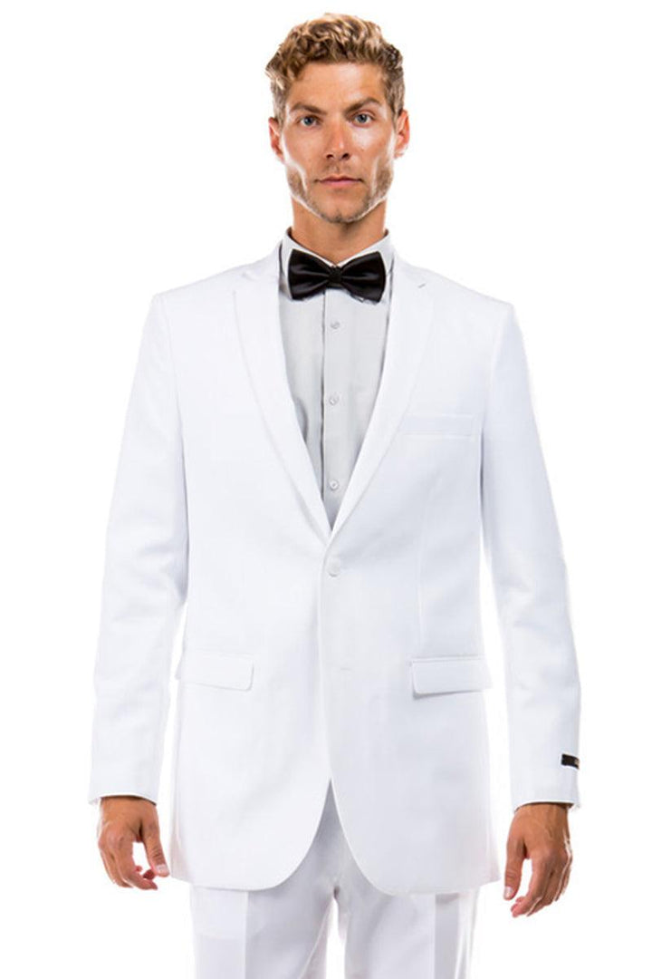 Bank 

White VittoBank Business Suit: Men's 2-Button Hybrid Fit Classic - Elegant Mensattire