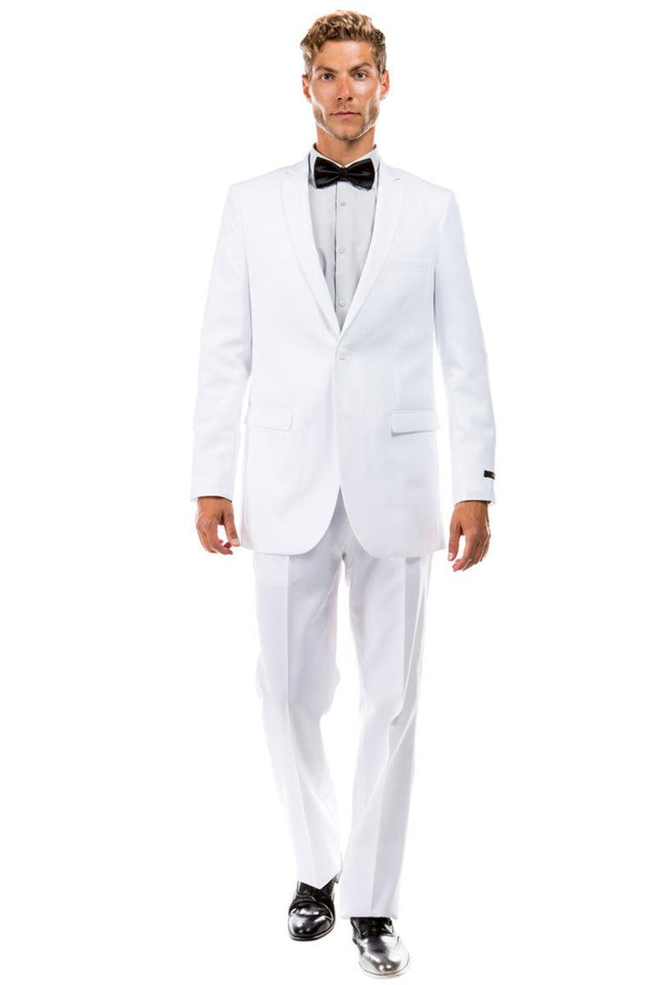 Bank 

White VittoBank Business Suit: Men's 2-Button Hybrid Fit Classic - Elegant Mensattire