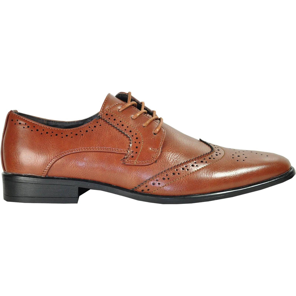 Bravo Brown 1920's Wingtip Dress Shoe - Lace Up Vintage-Style - Elegant Mensattire