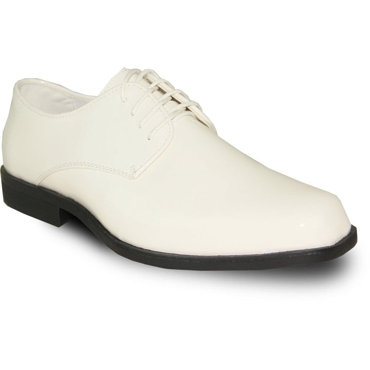 Bravo "Ivory Shine" Classic Plain Tuxedo Oxford Dress Shoes - Elegant Mensattire