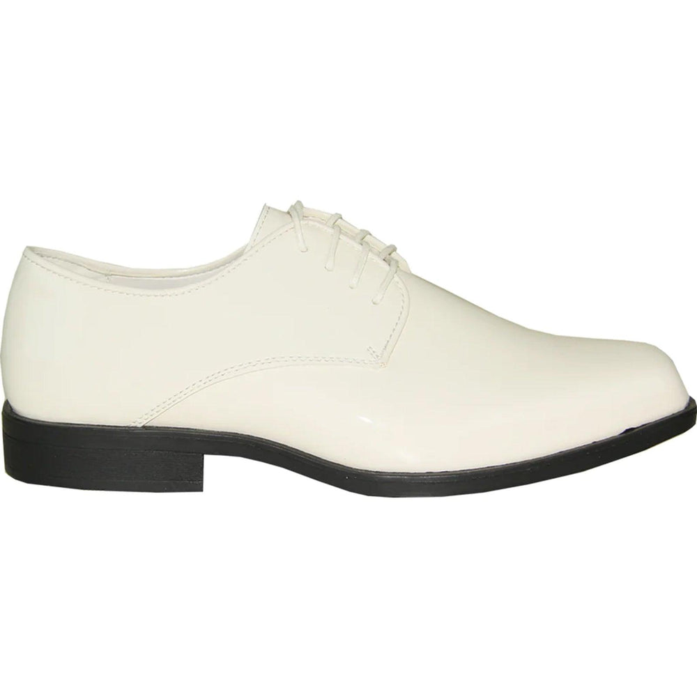 Bravo "Ivory Shine" Classic Plain Tuxedo Oxford Dress Shoes - Elegant Mensattire