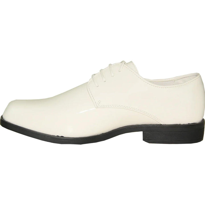 Bravo "Ivory Shine" Classic Plain Tuxedo Oxford Dress Shoes - Elegant Mensattire