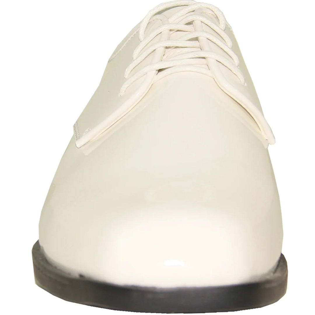 Bravo "Ivory Shine" Classic Plain Tuxedo Oxford Dress Shoes - Elegant Mensattire