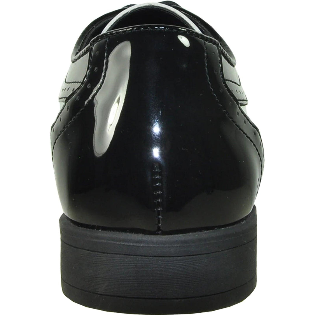 Bravo Men's 1920s Gangster Wingtip Dress Shoe - Black & White - Elegant Mensattire