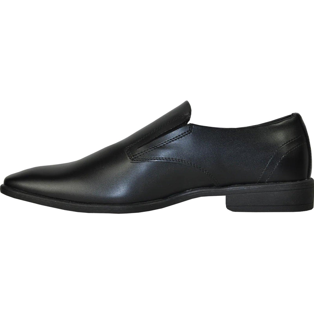 "Bravo Men's Black Pointy Square Toe Loafter - Classy Dress Footwear" - Elegant Mensattire