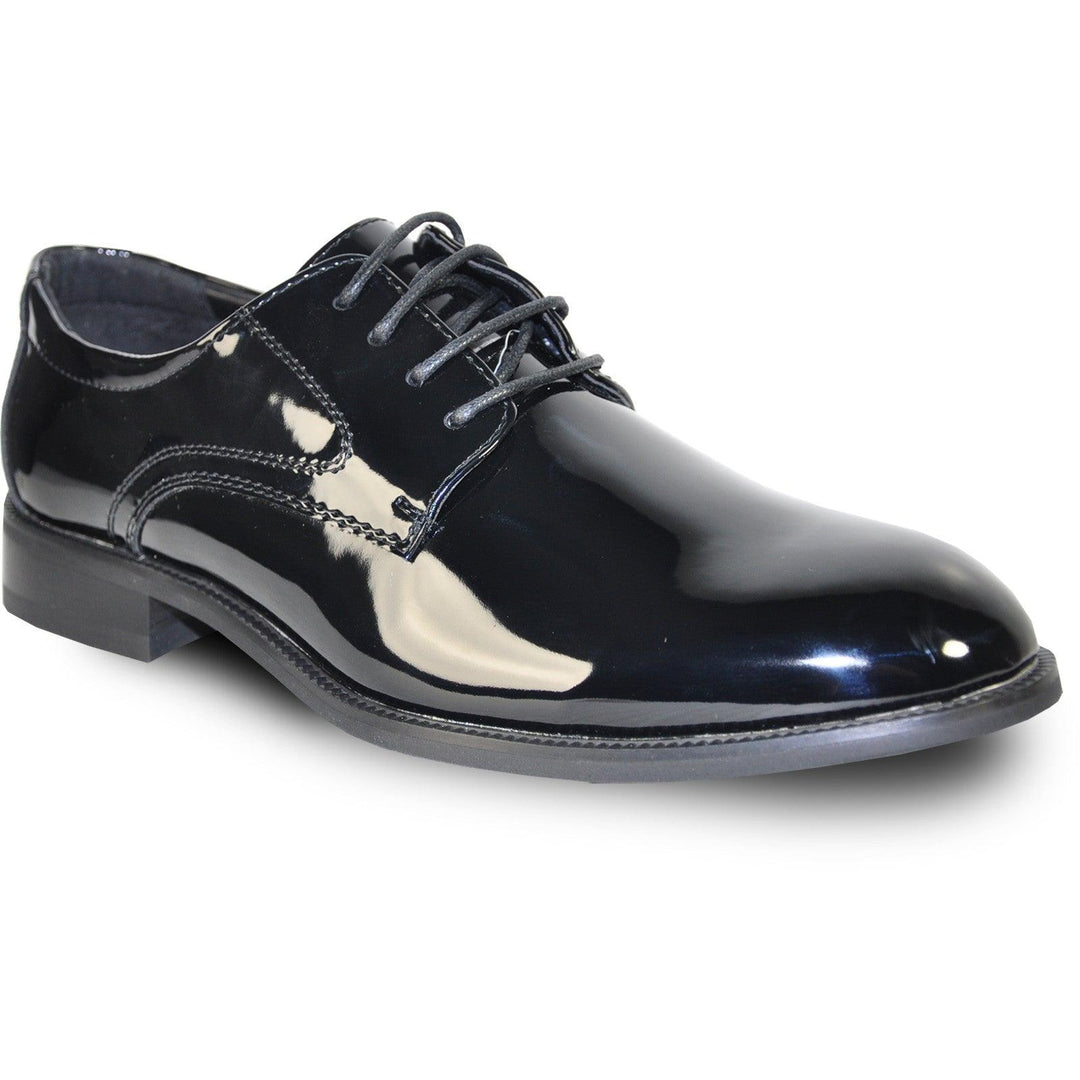 Bravo Men's Black Shiny Patent Tuxedo Shoe w/Round Toe - Elegant Mensattire