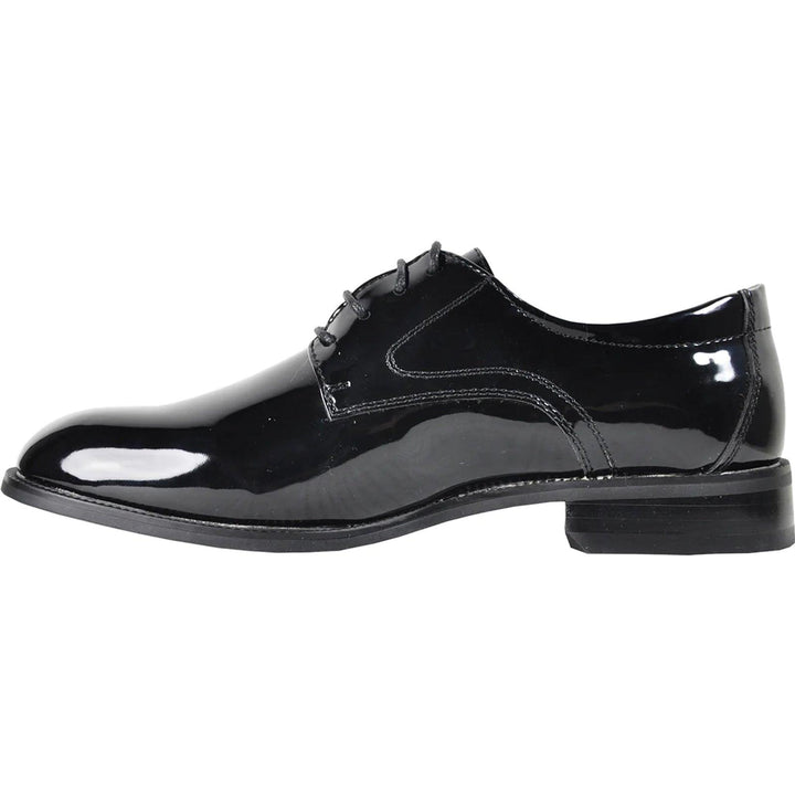 Bravo Men's Black Shiny Patent Tuxedo Shoe w/Round Toe - Elegant Mensattire