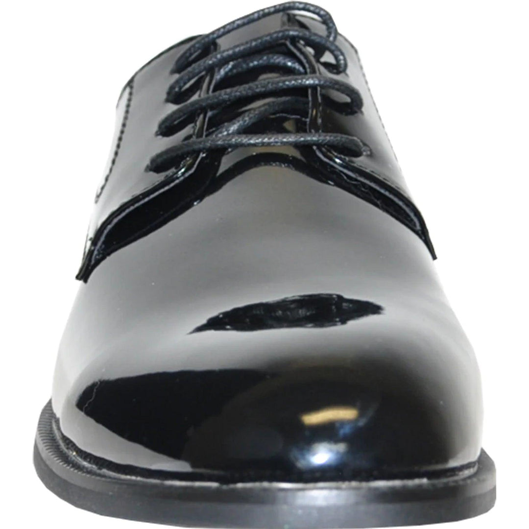 Bravo Men's Black Shiny Patent Tuxedo Shoe w/Round Toe - Elegant Mensattire