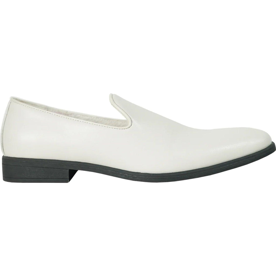 Bravo Men's Classic Ivory Slip-On Loafers - Dressy Simplicity. - Elegant Mensattire