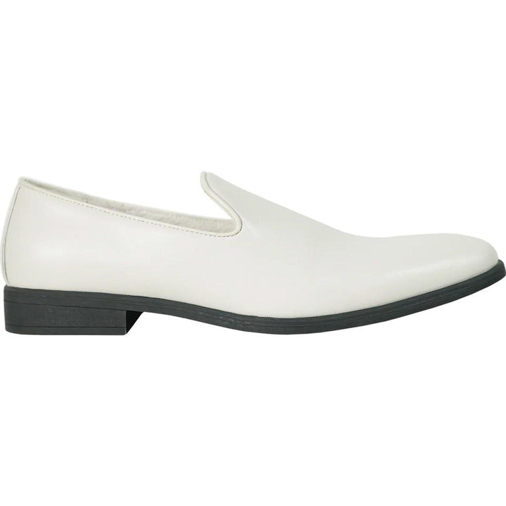 Bravo Men's Classic Ivory Slip-On Loafers - Dressy Simplicity. - Elegant Mensattire