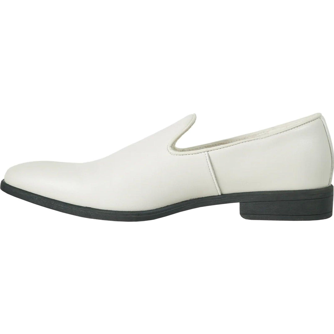 Bravo Men's Classic Ivory Slip-On Loafers - Dressy Simplicity. - Elegant Mensattire