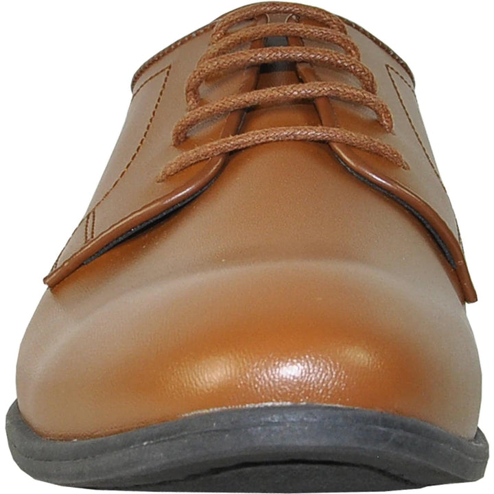 Bravo Men's Light Brown Classic Plain Toe Oxford Dress Shoe - Elegant Mensattire