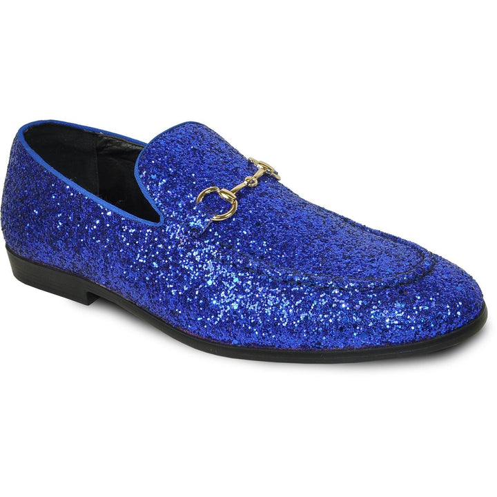 Bravo Royal Blue Glitter Sequin Tuxedo Loafers | Mens Formalwear - Elegant Mensattire