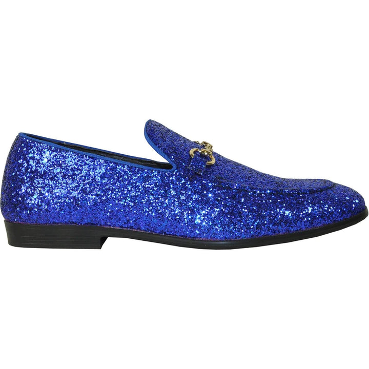 Bravo Royal Blue Glitter Sequin Tuxedo Loafers | Mens Formalwear - Elegant Mensattire