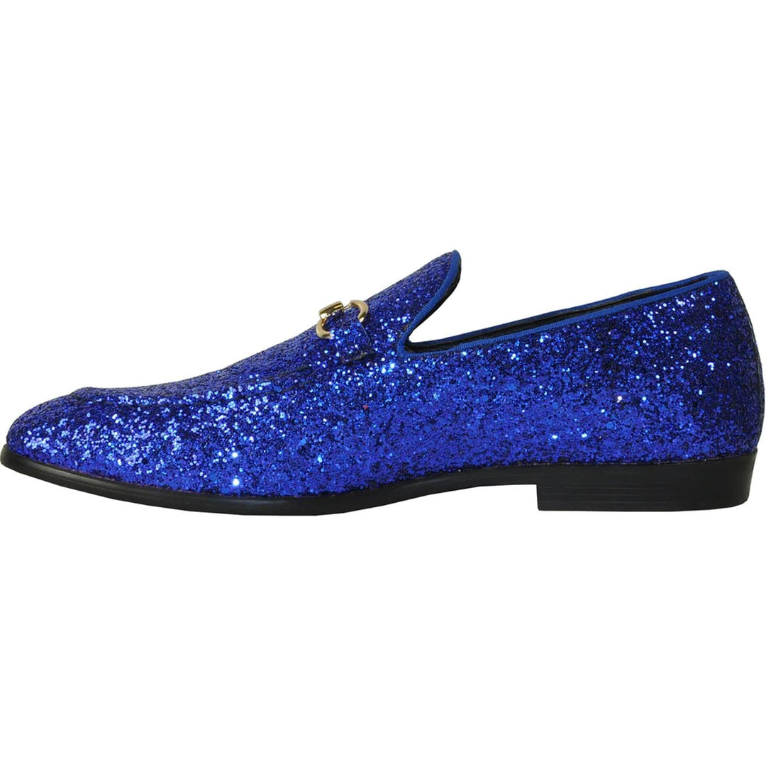 Bravo Royal Blue Glitter Sequin Tuxedo Loafers | Mens Formalwear - Elegant Mensattire