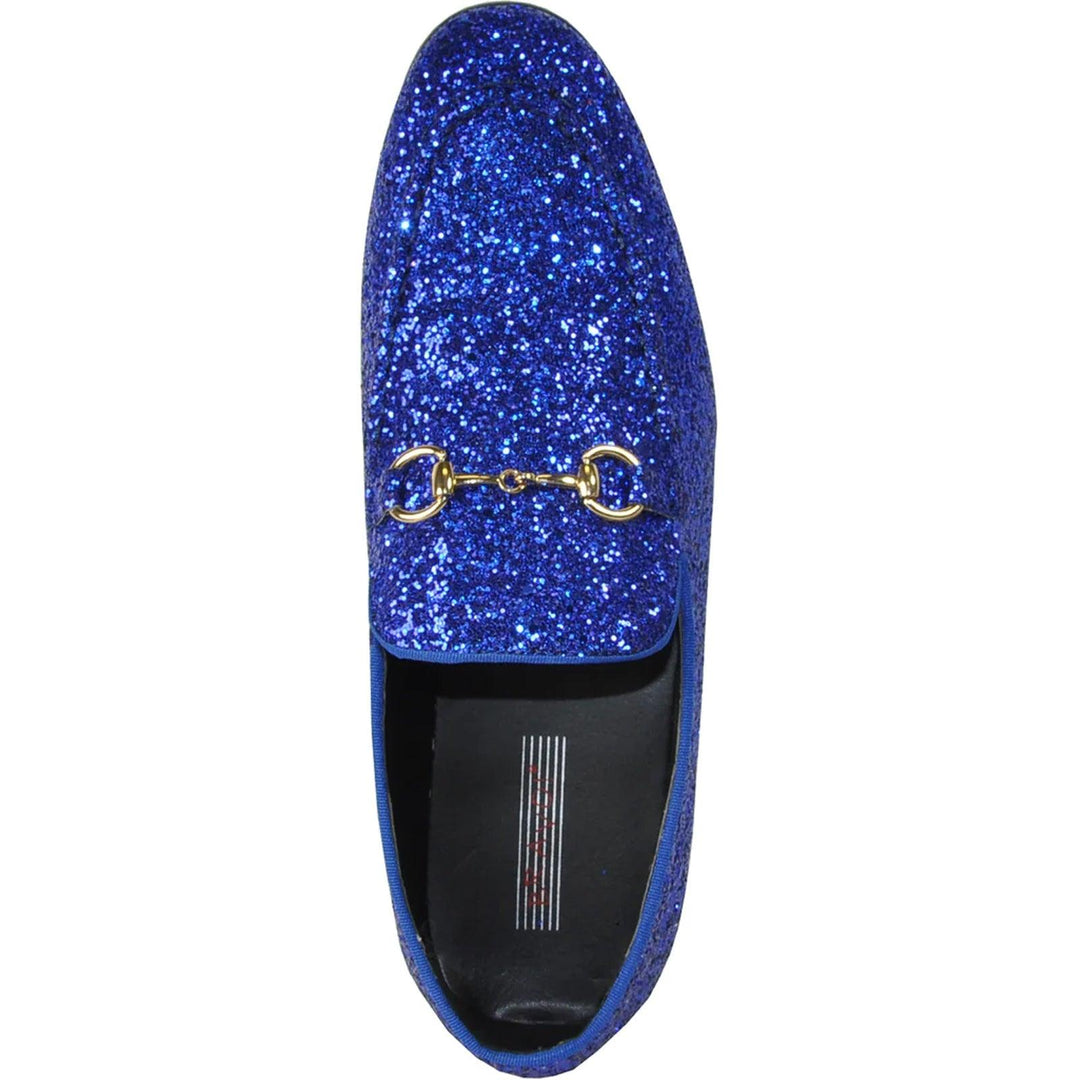 Bravo Royal Blue Glitter Sequin Tuxedo Loafers | Mens Formalwear - Elegant Mensattire