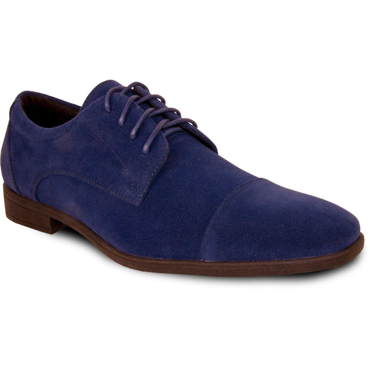 Bravo Royal Blue Suede Cap Toe Dress Shoe - Formal Wedding & Prom - Elegant Mensattire