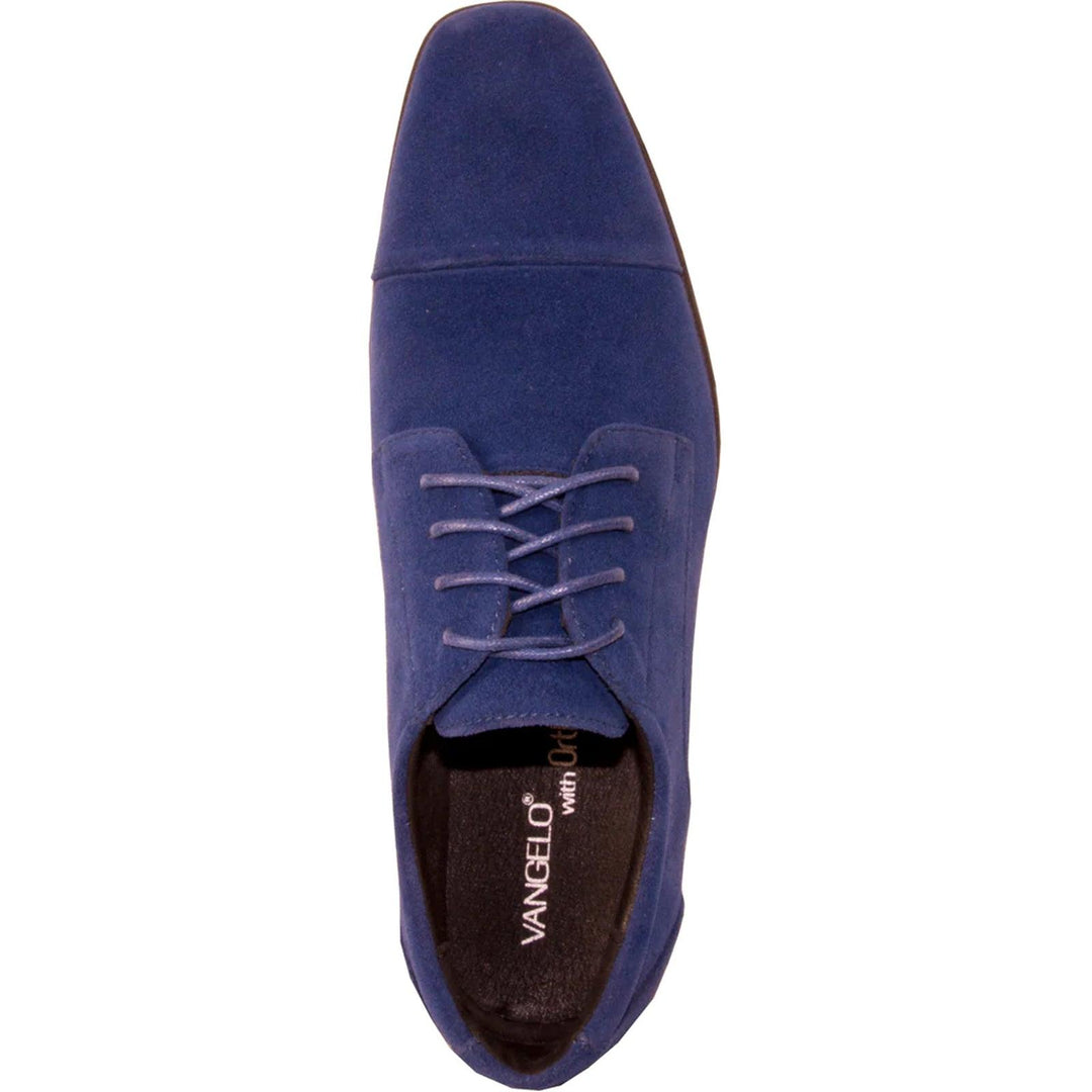 Bravo Royal Blue Suede Cap Toe Dress Shoe - Formal Wedding & Prom - Elegant Mensattire