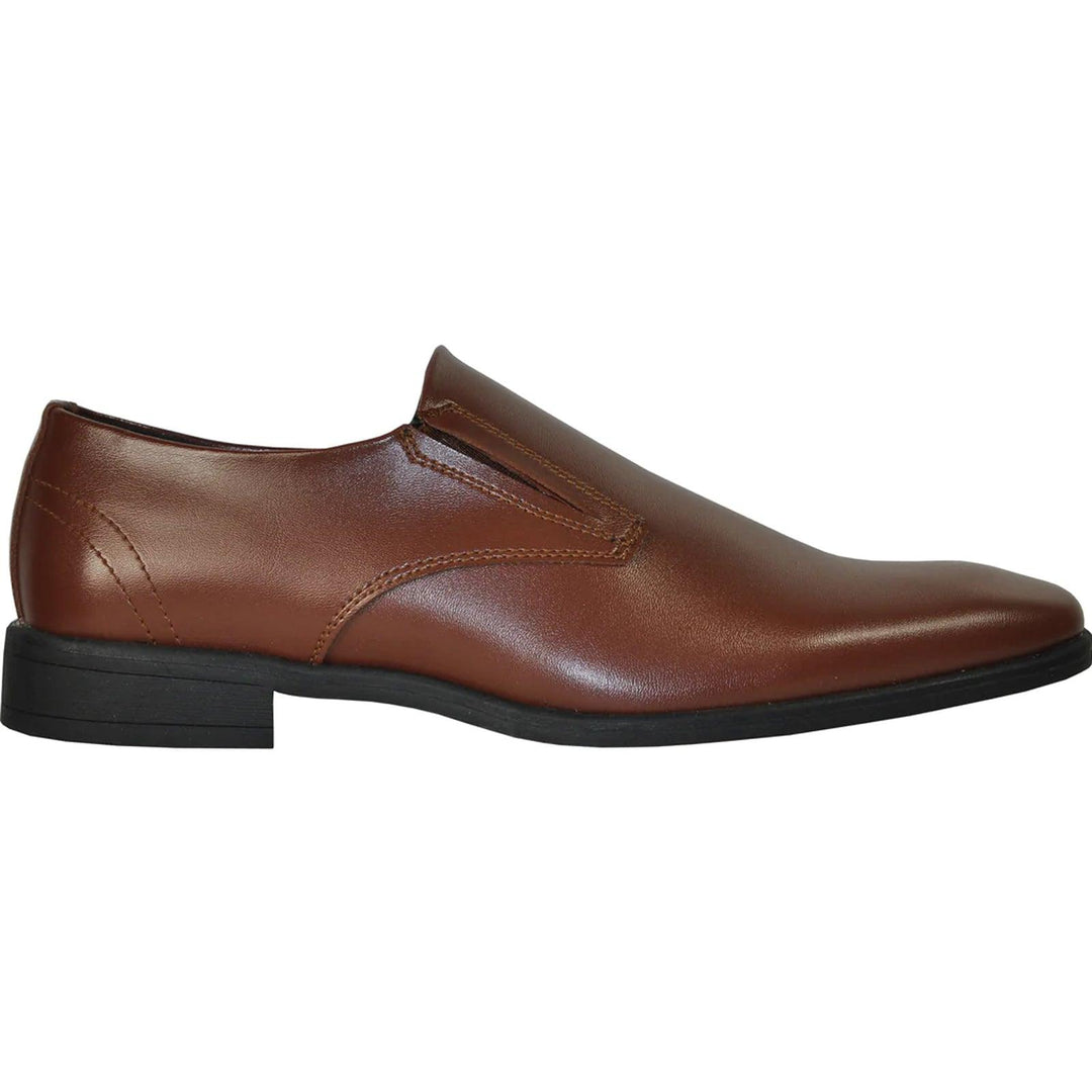 Brown 'Bravo' Mens Plain Pointy Square Toe Dress Loafer – A Sophisticated Upgrade. - Elegant Mensattire