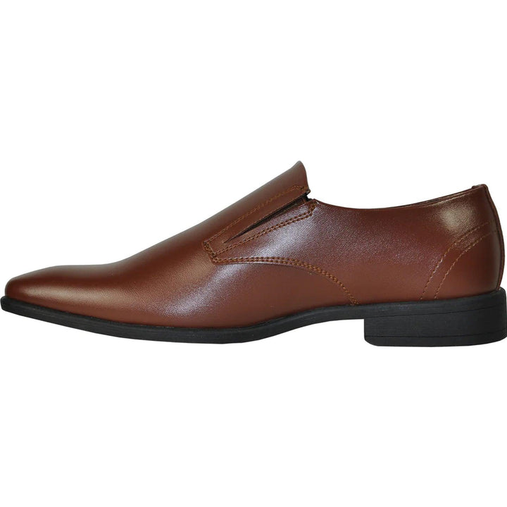 Brown 'Bravo' Mens Plain Pointy Square Toe Dress Loafer – A Sophisticated Upgrade. - Elegant Mensattire