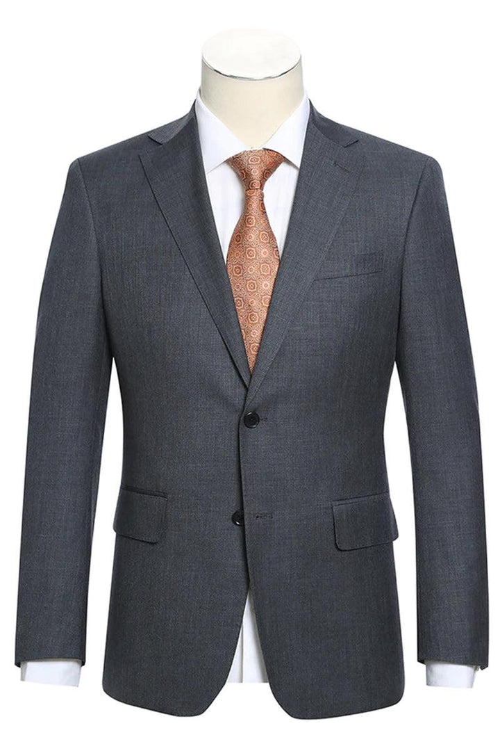 "Charcoal Grey English Laundry Slim Fit Men's Suit - Smart 2 Button Design" - Elegant Mensattire