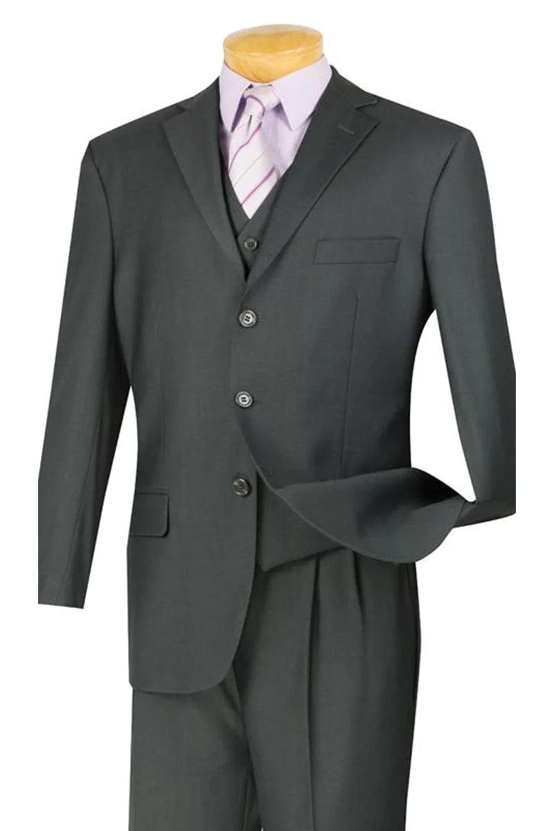 "Classic Charcoal Vested Suit: Fortino Landi, Timeless Menswear" - Elegant Mensattire