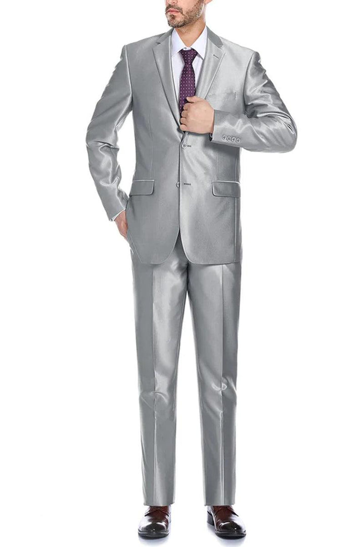 Classic Fit Silver Grey Renoir Suit w/Opt. Vest - Timeless Elegance - Elegant Mensattire