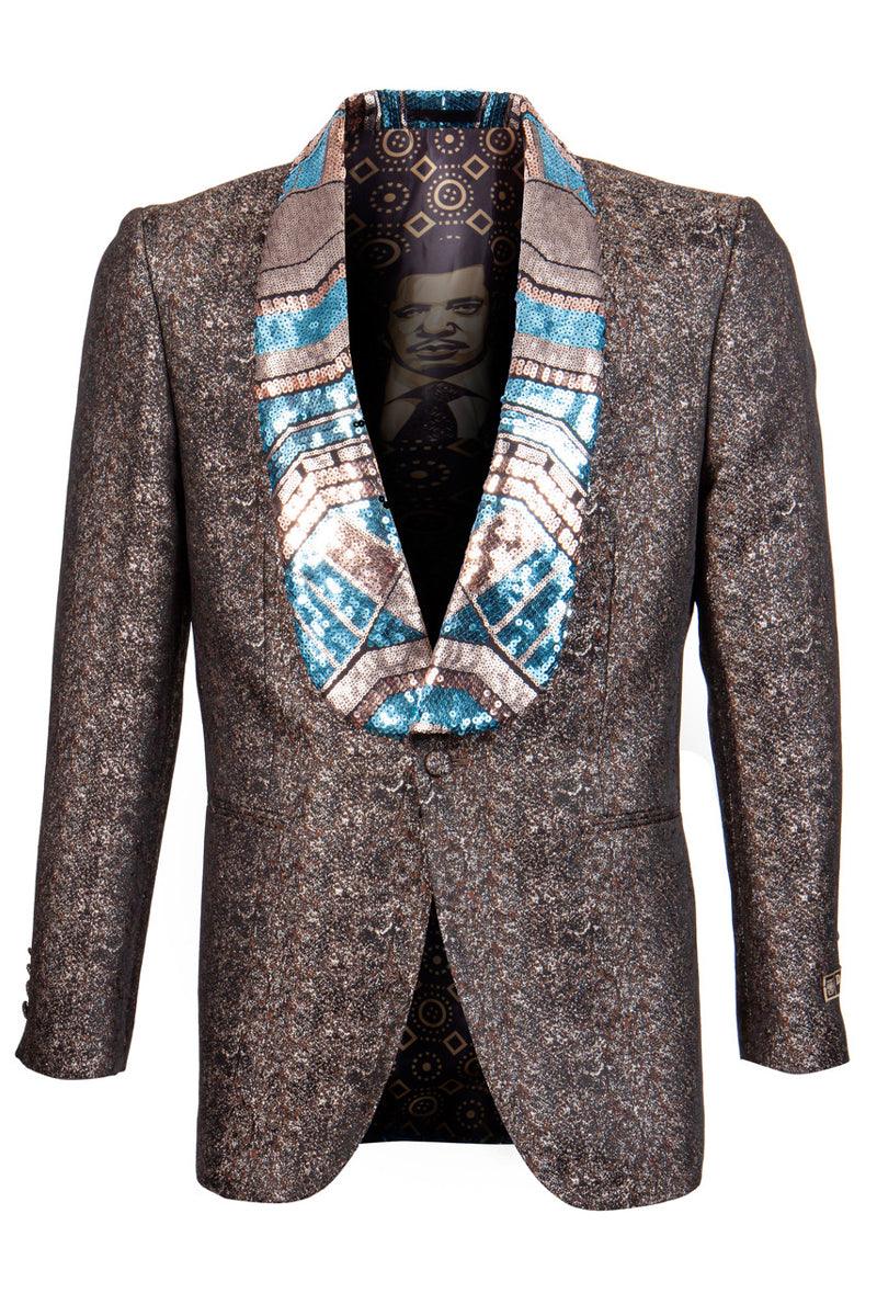 Collection

Empire Men's Brown Shiny Metallic Tuxedo Jacket w/Sequin Lapel Egyptian Design - Elegant Mensattire