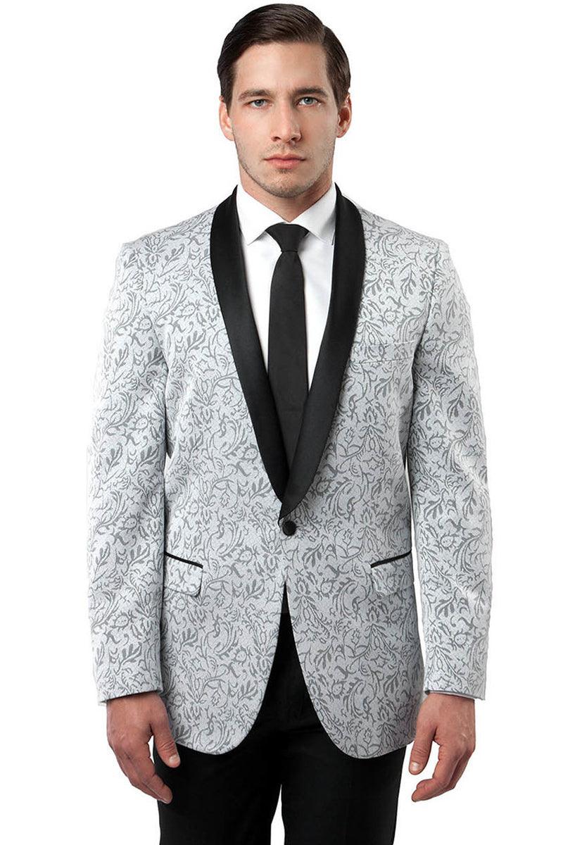 Collection

Men's Tazio Silver Grey One-Button Shawl Scarf Tuxedo Jacket - Elegant Mensattire