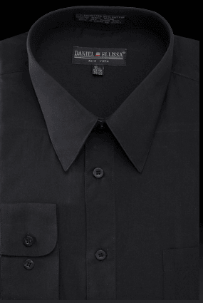 "Daniel Ellissa Men's Black Dress Shirt: Regular Fit Slim Style" - Elegant Mensattire