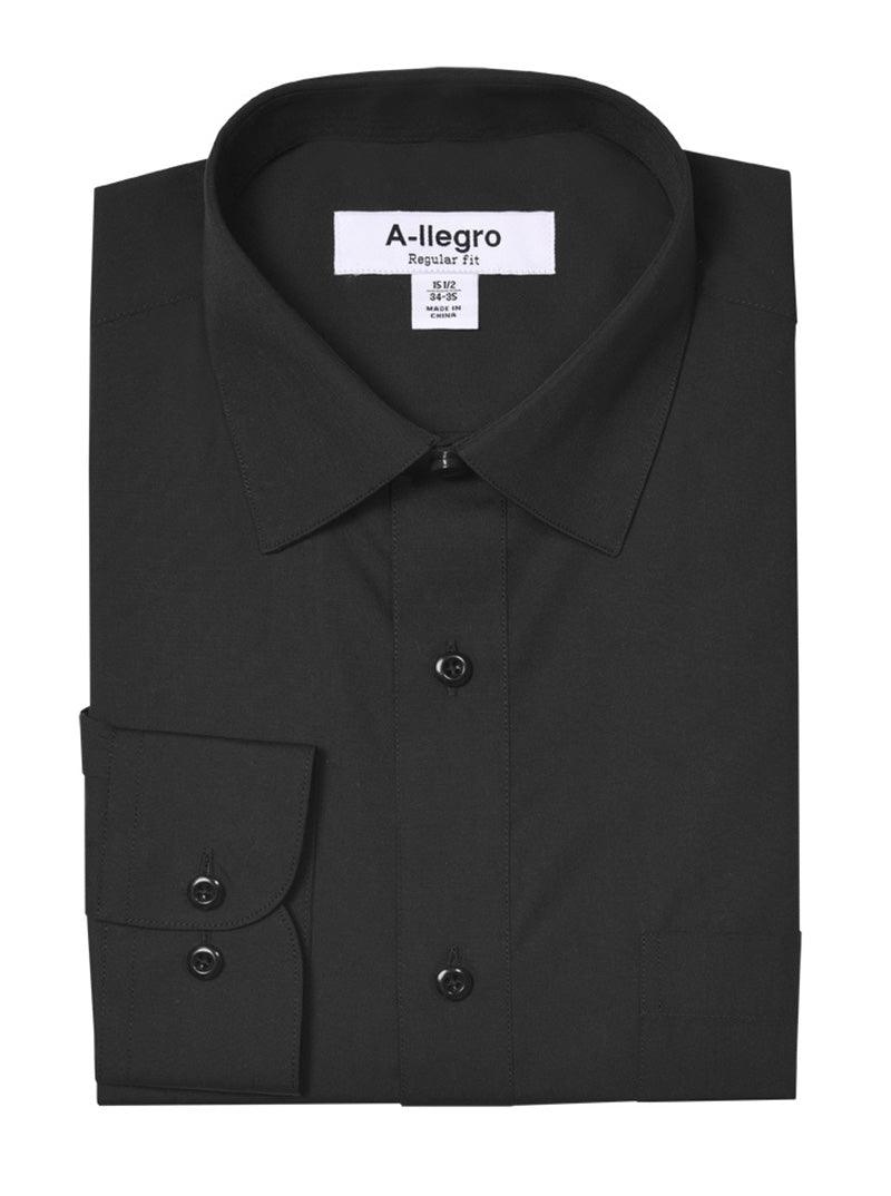 Daniel Ellissa Men's Black Regular Fit Cotton Dress Shirt - Elegant Mensattire