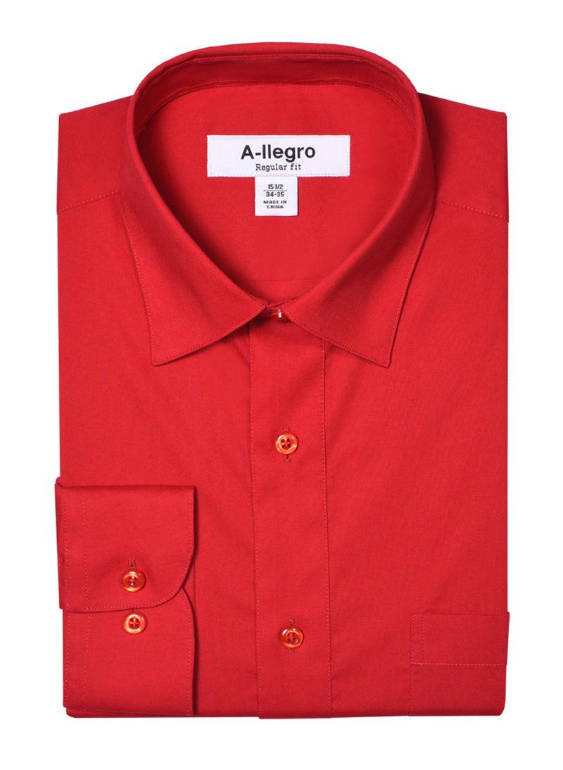 Daniel Ellissa Men's Red Cotton Dress Shirt - Regular Fit - Elegant Mensattire