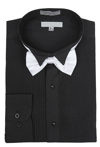 Daniel Ellissa Men's Reg. Fit Black Tux Shirt & Bowtie Set - Elegant Mensattire