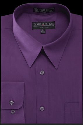 Daniel Ellissa Men's Regular Fit Basic Dress Shirt – Purplish Sophistication - Elegant Mensattire