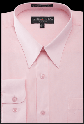 Daniel Ellissa Men's Regular Fit Pink Basic Dress Shirt - Elegant Mensattire