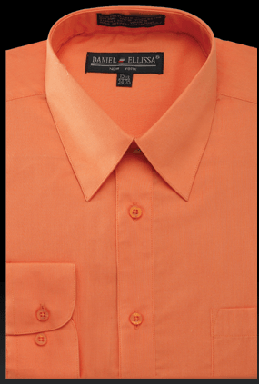 Daniel Ellissa Orange Regular Fit Basic Men's Dress Shirt - Elegant Mensattire