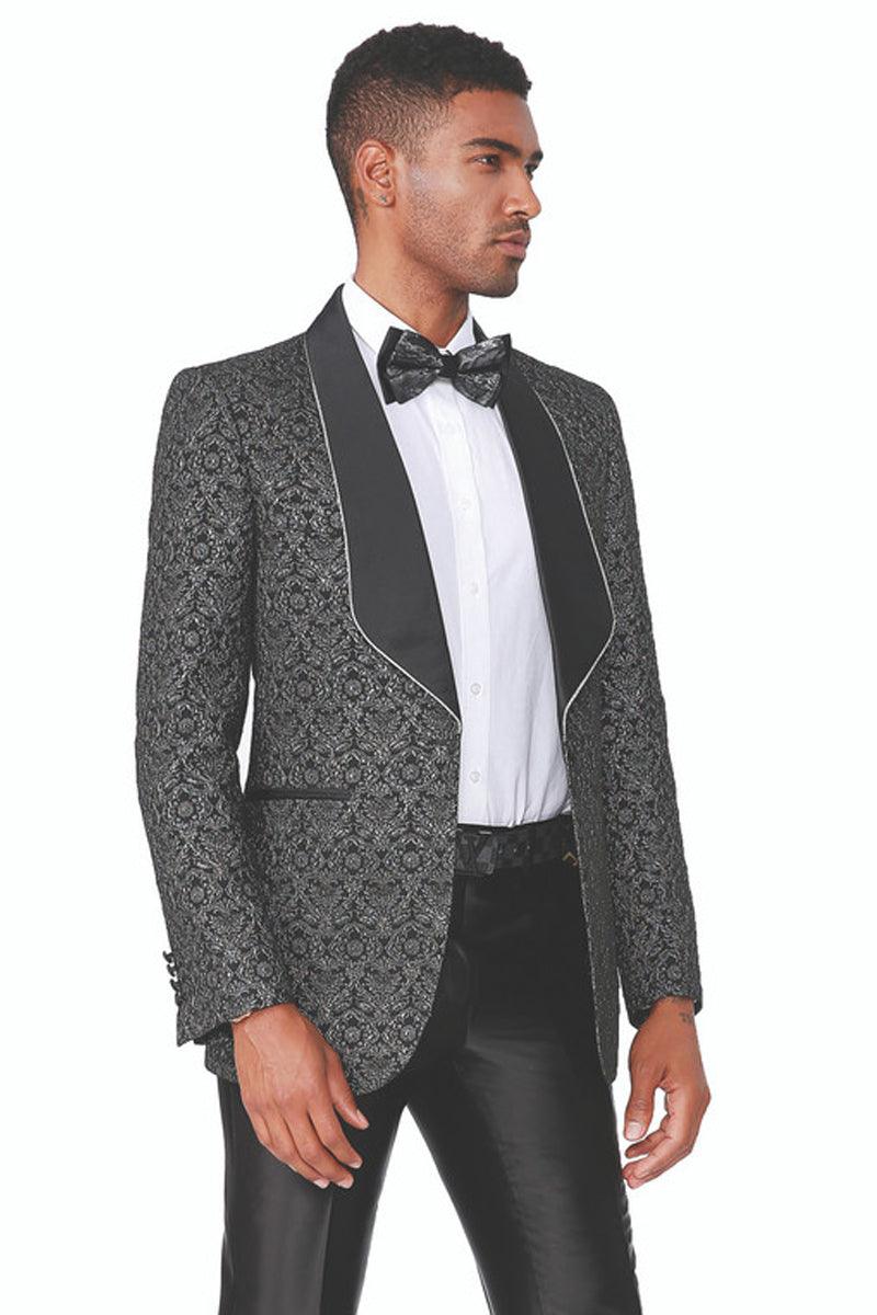 Design 

Men's Luxe Square Lapel Paisley Tux Blazer by Empire Design - Elegant Mensattire