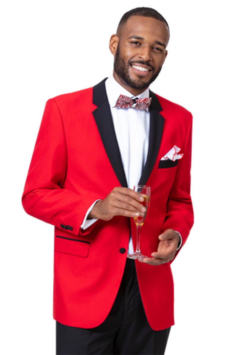 EJ Samuel Men's Red Modern Tux w/ Black Lapel - 2-Button Fit - Elegant Mensattire