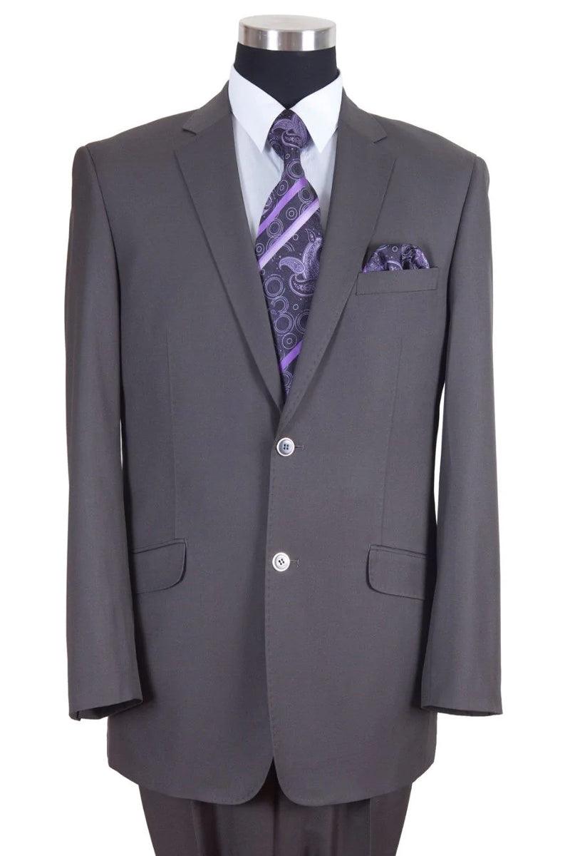 "Fortino Landi Men's Wool-Feel Modern Fit Suit: Timeless Grey" - Elegant Mensattire