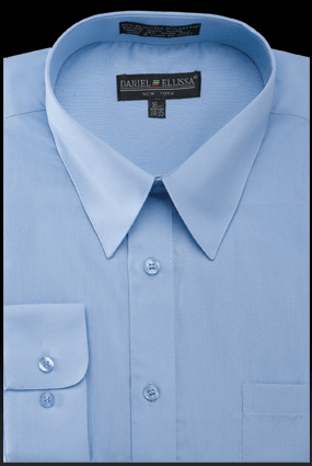 "Light Blue Daniel Ellissa Men's Regular Fit Basic Dress Shirt" - Elegant Mensattire