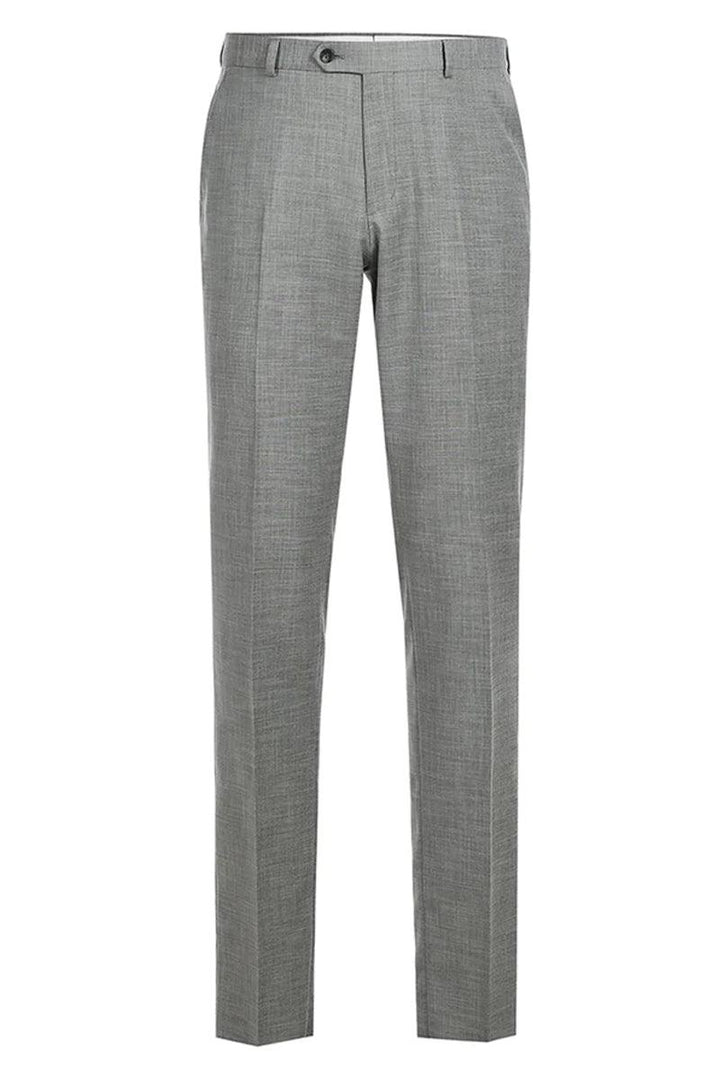 Light Grey Slim-Fit Two-Button Hack Pocket Suit by Renoir - Elegant Mensattire