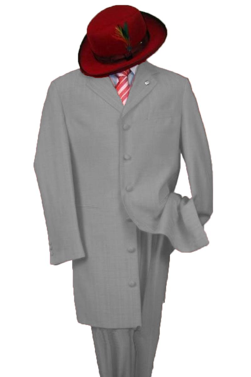 Men's 2PC Grey Zoot Suit by Fortino Landi - Timeless Classic Fit - Elegant Mensattire