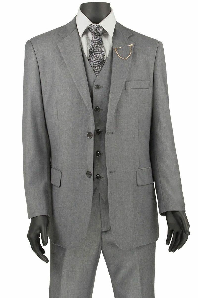 Men's Apollo King Classic Fit Gray Vest Pant Suit - Elegant Mensattire