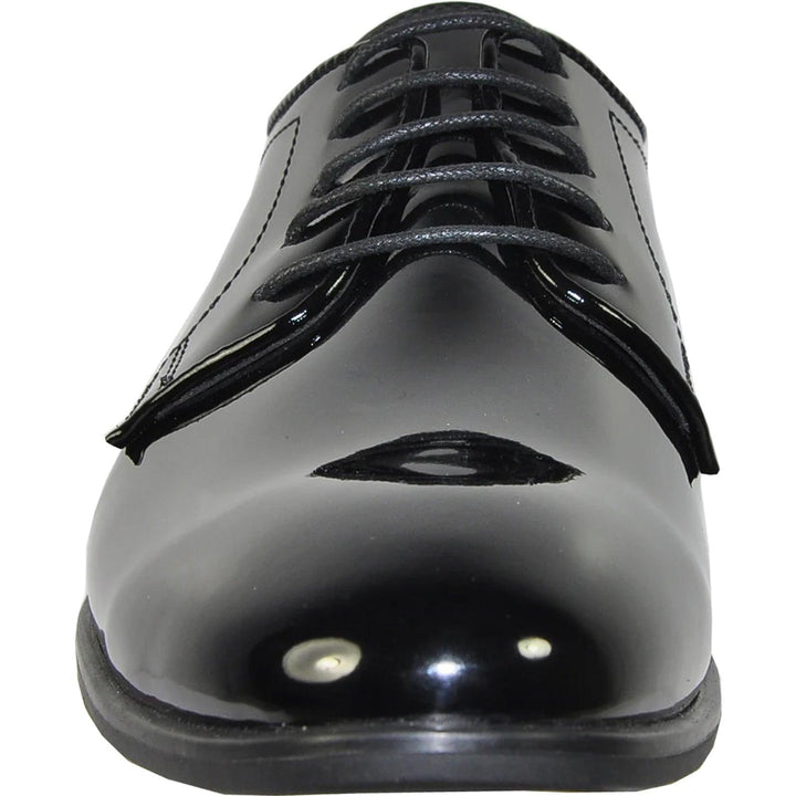 Men's Black Shine Tuxedo Oxford: Bravo's Classic Plain Toe Dress Shoe - Elegant Mensattire