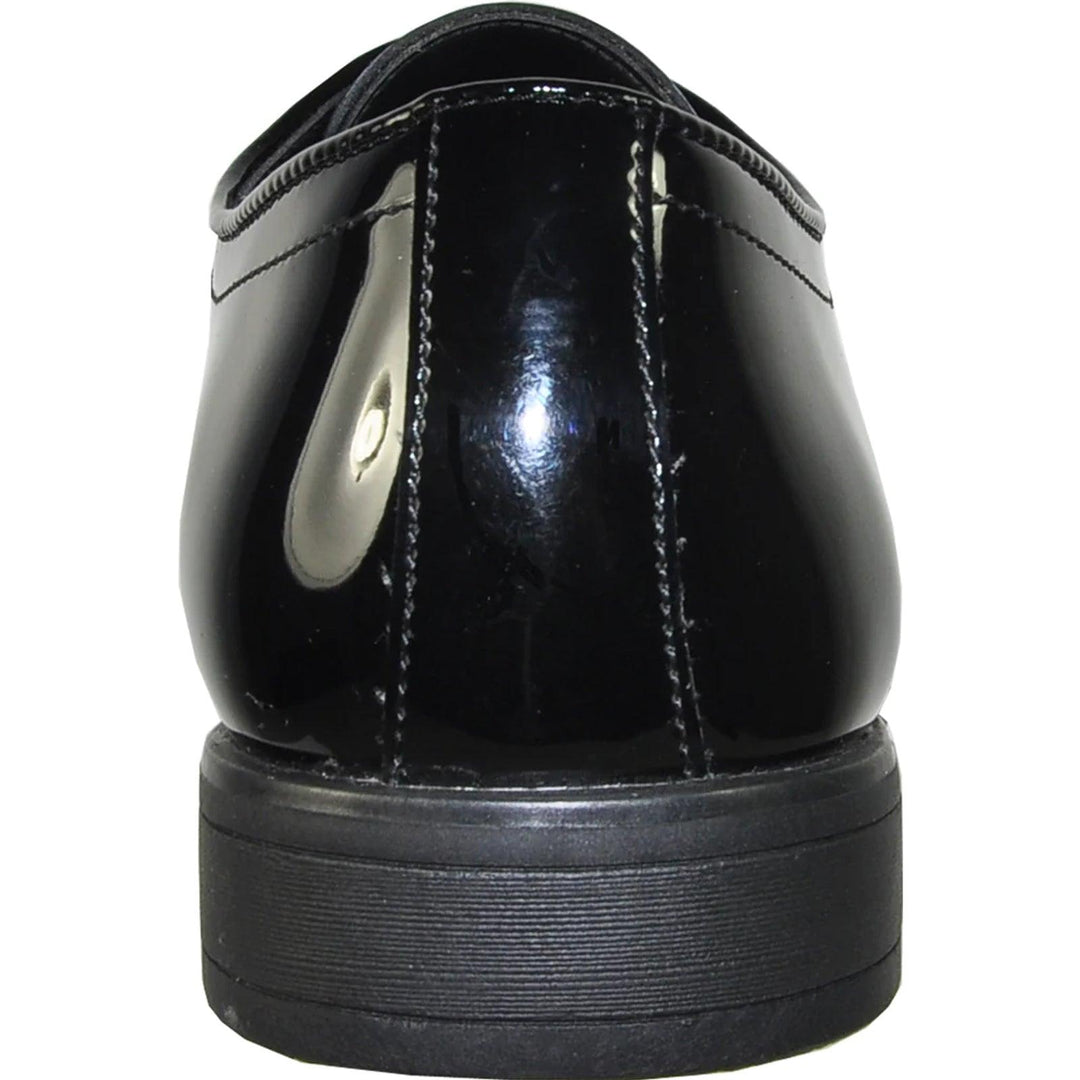 Men's Black Shine Tuxedo Oxford: Bravo's Classic Plain Toe Dress Shoe - Elegant Mensattire