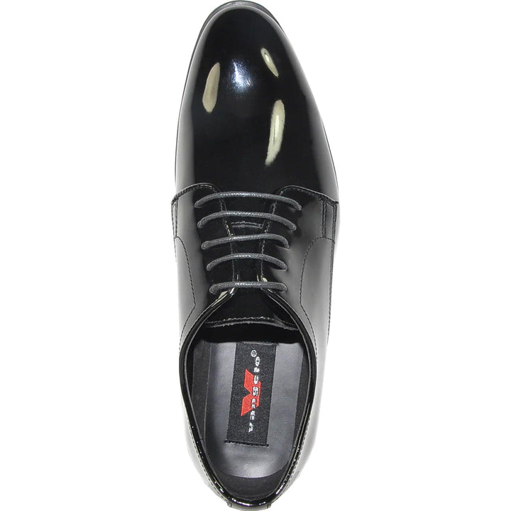 Men's Black Shine Tuxedo Oxford: Bravo's Classic Plain Toe Dress Shoe - Elegant Mensattire