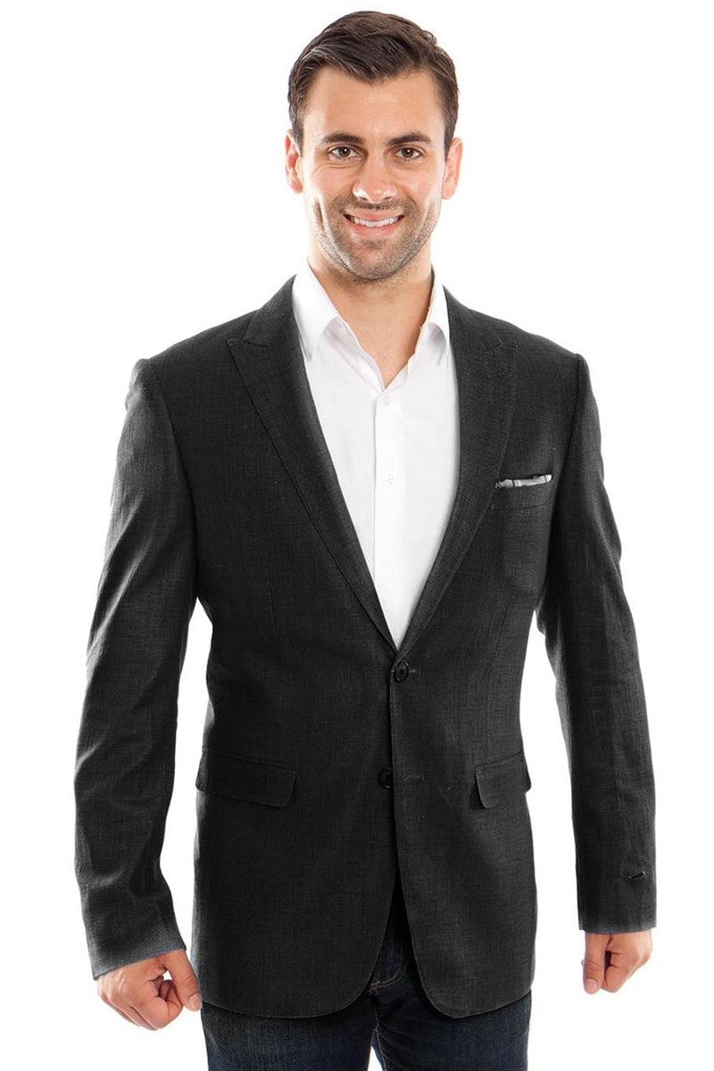 "Men's Black Tazio Summer Linen Blazer: Look Classy & Stay Cool" - Elegant Mensattire